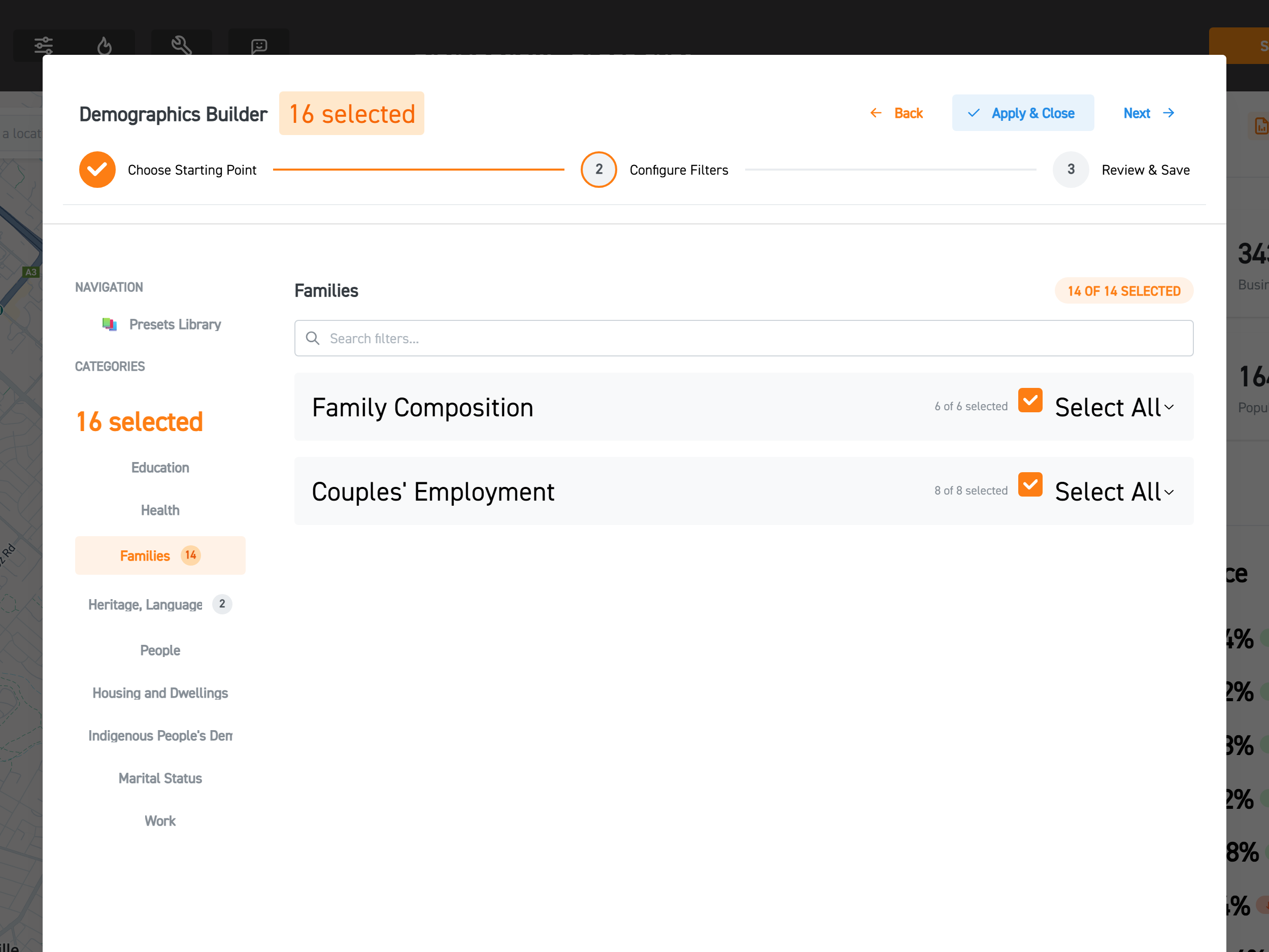 Image of filter categories