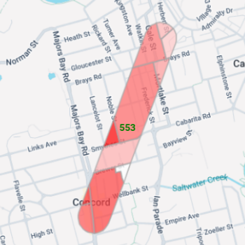Image of heatmapped radial line